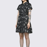 Archangel Print Pleated Dress