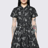 Archangel Print Pleated Dress