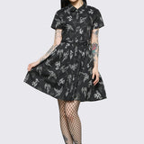 Archangel Print Pleated Dress