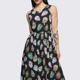 Ghouls Printed Midi Dress