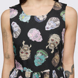 Ghouls Printed Midi Dress