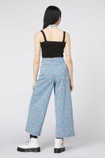 Denim Peach Wide Leg Jeans