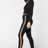 Stretch Denim Rainbow Slim Fit Black Skinny Jeans
