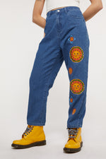 Denim Sun Print Jean