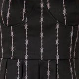 Barb Wire Bustier Pleated Dress