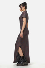 Glitter Mesh Midi Dress