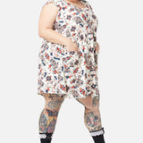 Curve Queen Of Cats Print Dress
