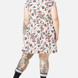 Curve Queen Of Cats Print Dress