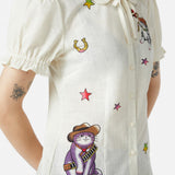 Meowdy Badge Blouse
