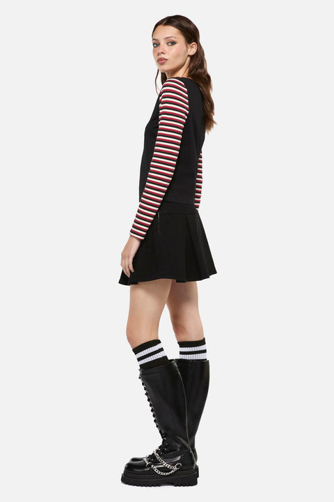 Sucked In Gothic Contrast Sleeve Top