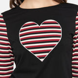 Sucked In Gothic Contrast Sleeve Top