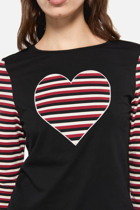 Sucked In Gothic Contrast Sleeve Top