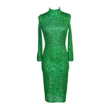 Julianne Sequin Dress in Parakeet Green
