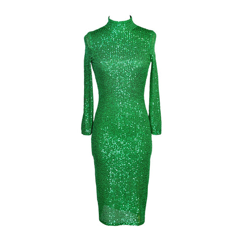 Julianne Sequin Dress in Parakeet Green