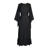 Janys Scarf Sleeve Kimono In Raven