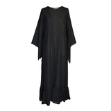 Janys Scarf Sleeve Kimono In Raven