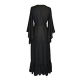 Janys Scarf Sleeve Kimono In Raven