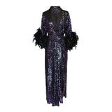 Marlene Wrap Dress in Black Amethyst