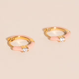 Color Pop Crystal Huggie Hoop Earrings