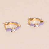 Color Pop Crystal Huggie Hoop Earrings
