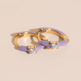 Color Pop Crystal Huggie Hoop Earrings