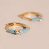 Color Pop Crystal Huggie Hoop Earrings