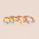 Color Pop Crystal Huggie Hoop Earrings