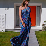 Tatjana One-Shoulder Maxi Dress in Hallucinogen Plume