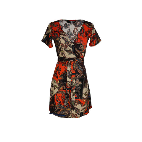 Paisley Mosaic Wrap Dress in Mini