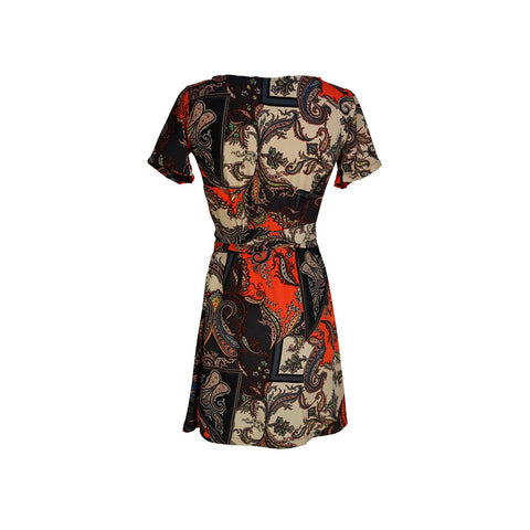 Paisley Mosaic Wrap Dress in Mini