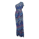 Tatjana One-Shoulder Maxi Dress in Hallucinogen Plume