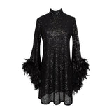Time Warp Sequin Mod Mini in Frankie Black