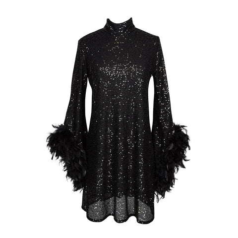 Time Warp Sequin Mod Mini in Frankie Black