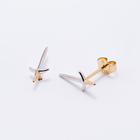 Dagger Sterling Silver Stud Earrings