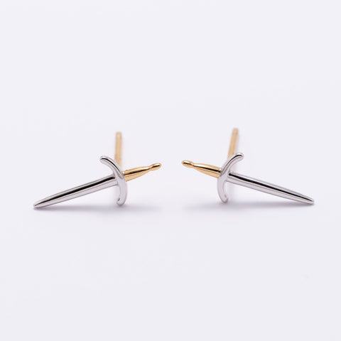 Dagger Sterling Silver Stud Earrings