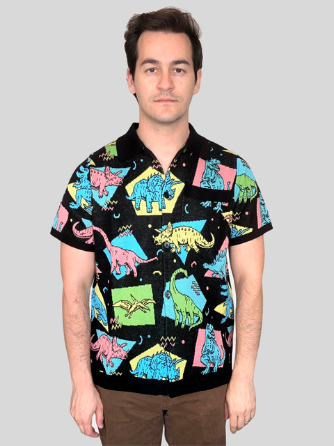 Unisex Dino Party Button Up