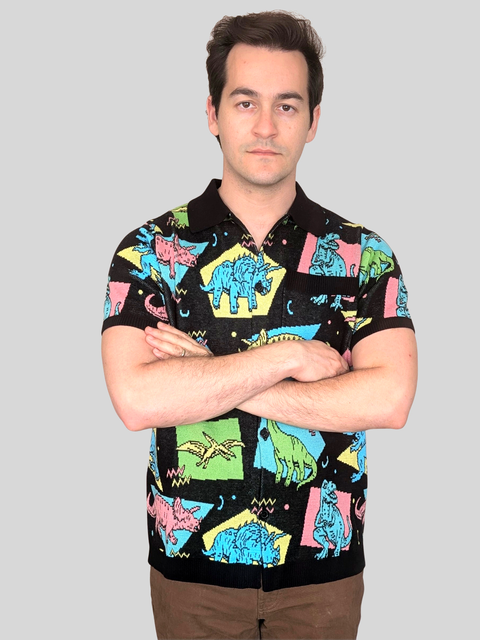 Unisex Dino Party Button Up