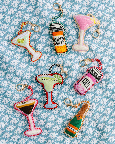 Needlepoint Bag Charm - Dirty Martini