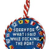Needlepoint Ornament - Docking the Boat
