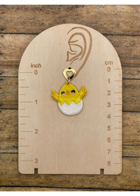 Cutie Easter Egg Earrings with Baby Chick