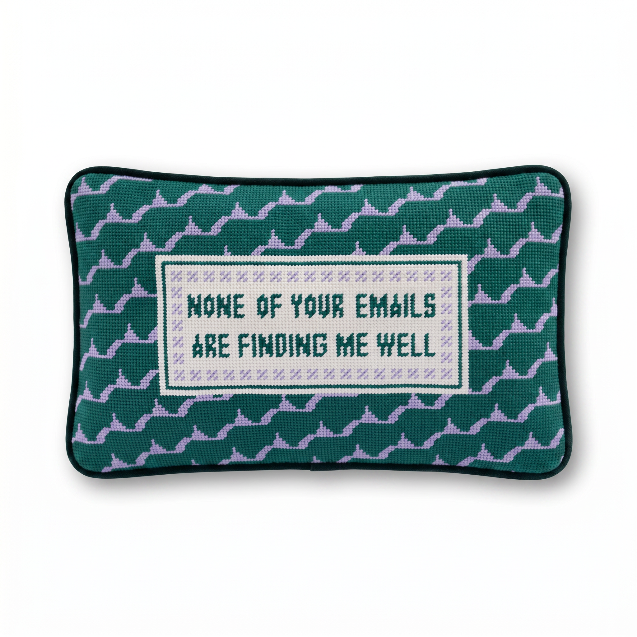 Needlepoint Pillow - None of Your Emails Are Finding Me Well