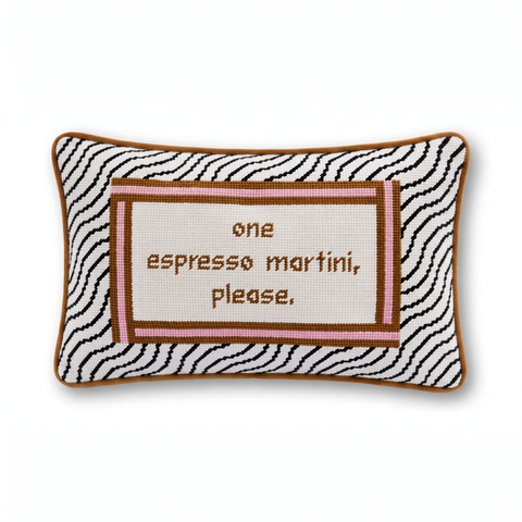Needlepoint Pillow - One Espresso Martini Please