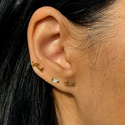 Fuck That Script Stud Earrings