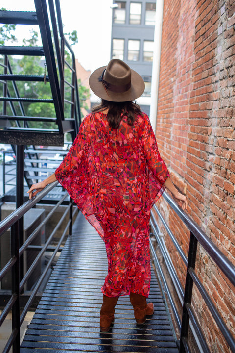 Electric Sangria Float Scarf Top