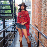 Electric Sangria Float Scarf Top