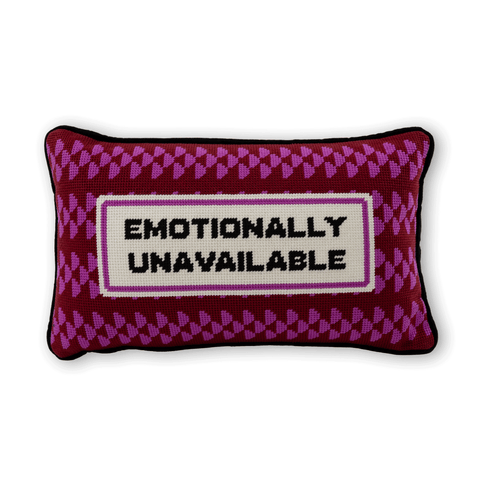 Needlepoint Pillow - Emotionally Unavailable