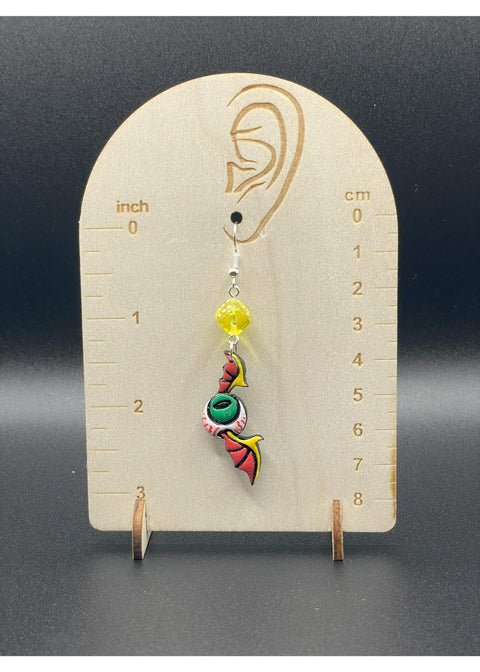 Tattoo Love Flying Eyeball Earrings
