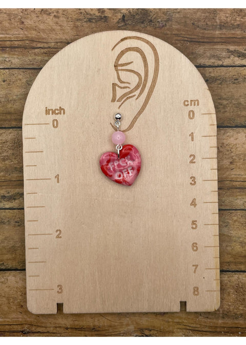 F*ck Off Candy Heart Earrings