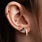 Tiny Faceted Circle Flat Back Stud Earrings