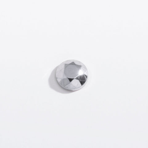Tiny Faceted Circle Flat Back Stud Earrings